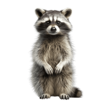 Illustration painting of cute raccoon isolated transparent background, Digital art, , png