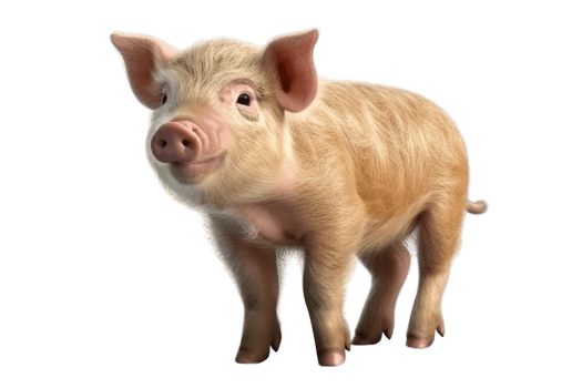Illustration painting of cute pig isolated transparent background, Digital art, , png