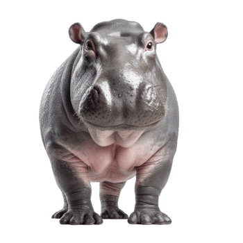 Illustration painting of cute Hippopotamus isolated transparent background, Digital art, , png