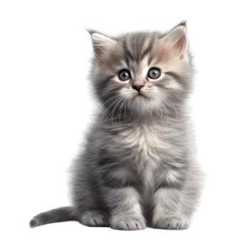 Illustration painting of cute cat isolated transparent background, Digital art, , png