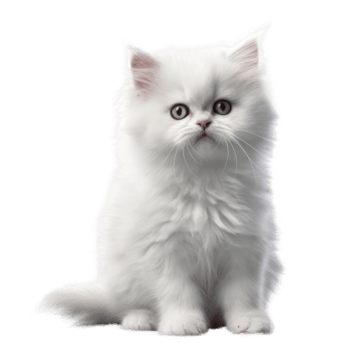 Illustration painting of cute cat isolated transparent background, Digital art, , png