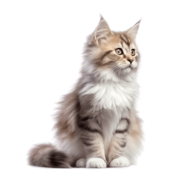 Illustration painting of cute cat isolated transparent background, Digital art, , png