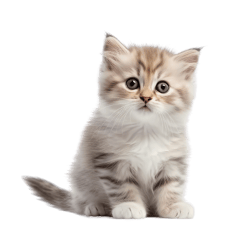 Illustration painting of cute cat isolated transparent background, Digital art, , png