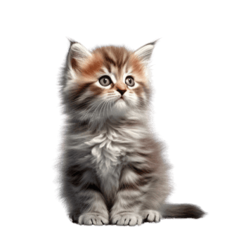 Illustration painting of cute cat isolated transparent background, Digital art, , png