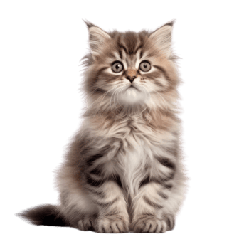 Illustration painting of cute cat isolated transparent background, Digital art, , png