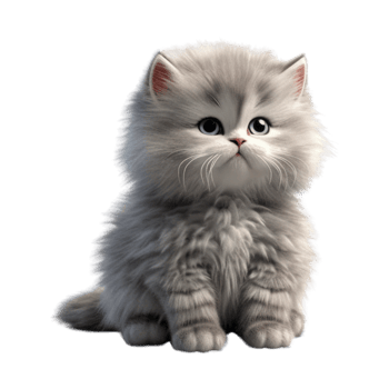 Illustration painting of cute cat isolated transparent background, Digital art, , png