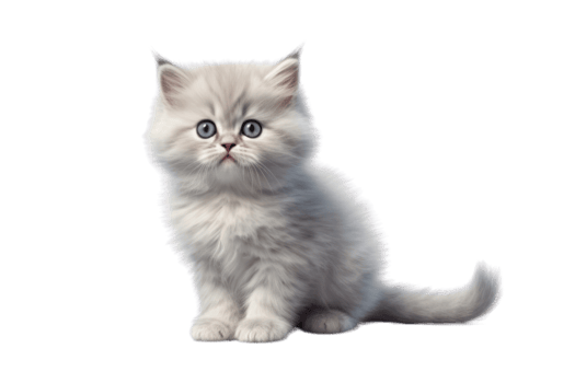 Illustration painting of cute cat isolated transparent background, Digital art, , png