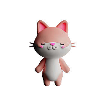 Cute cat 3d png