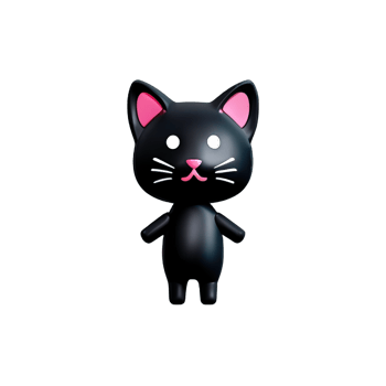Cute cat 3d png