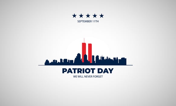 Patriot Day September 11th with New York City background vector illustration