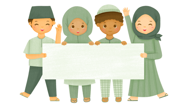 Muslim Kid Holding Banner png
