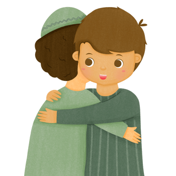 Muslim Characters Hug png