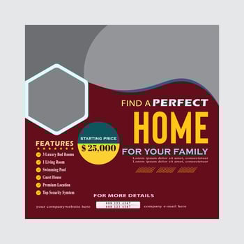 Real Estate Social Media Post Template, Editable Post Template Social Media Banners. vector