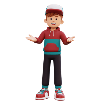 3d male character talking png