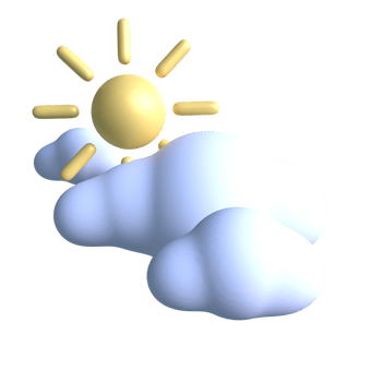 Sunny Day 3D Icon ui png transparent background