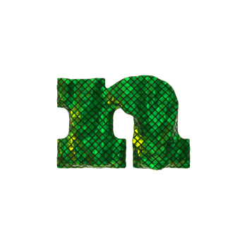 Letter N - Glittering 3D render letters collection png