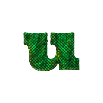 Letter U - Glittering 3D render letters collection png