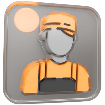 3d male icon with transparent glass box and high quality render image png