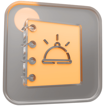 3d menu icon with transparent glass box and high quality render image png