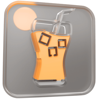 3d juice icon with transparent glass box and high quality render image png