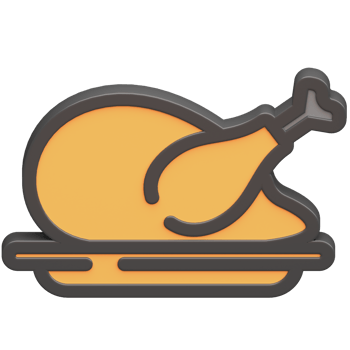 3d fried chicken icon with dark theme and high quality render image png