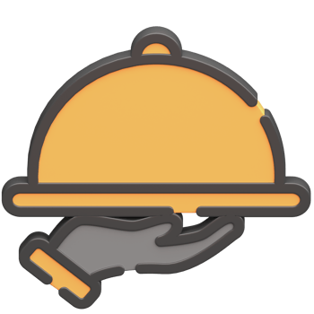 3d hand holding a tray icon with dark theme and high quality render image png