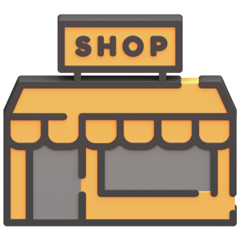 3d store icon with dark theme and high quality render image png