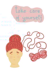 Take care of yourself mental health icon set vector