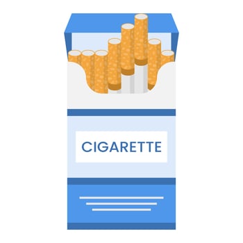 Open cigarettes pack box. Vector illustration.