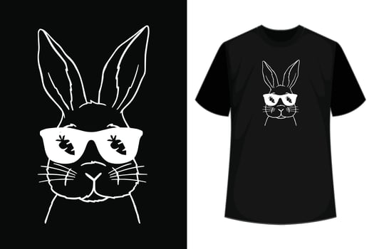 Bunny Face Easter Day Sunglasses Carrot For Boys Girls Kids T-Shirt vector