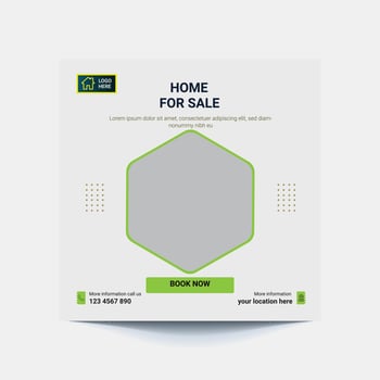 Real Estate Social Media Post Template, Editable Post Template Social Media Banners. vector