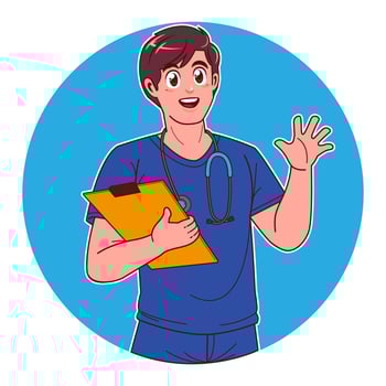 Male nurse, nurse cartoon illustration vector
