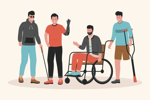 People disabilities concept illustration vector