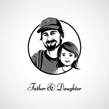 Father and daughter happy father's day Vector