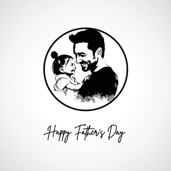Father's day dad and daughter cute vector