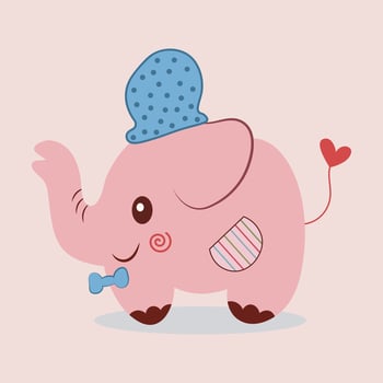 Cute Elephant Kids Print EPS vector