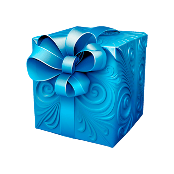 Blue decorative gift box with ribbon png