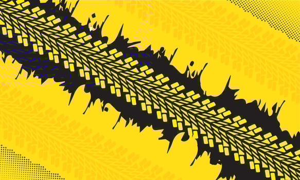 tire background with halftone, brush and copyspace area yellow vector