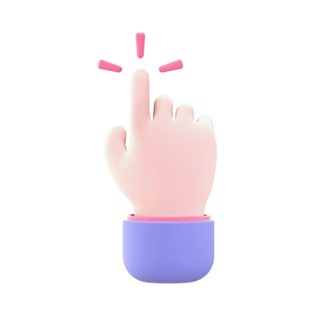 3d illustration icon of purple Click for UI UX web mobile apps social media ads design png
