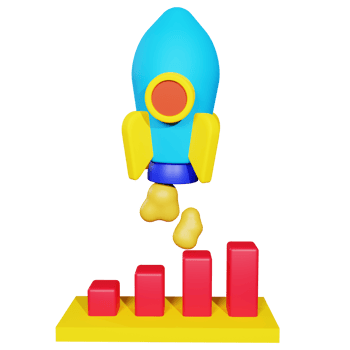 3D Rendering business star up icon object png