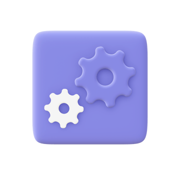 3d illustration icon of purple Gear Setting for UI UX web mobile apps social media ads design png