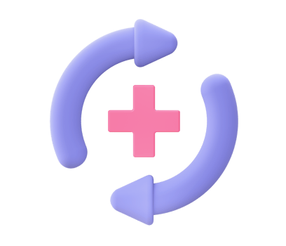 3d illustration icon of purple Health Recovery for UI UX web mobile apps social media ads design png