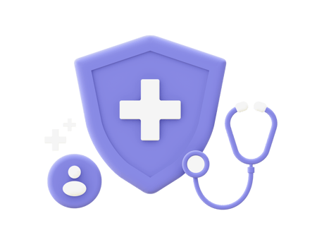 3d illustration icon of purple Health Care for UI UX web mobile apps social media ads design png