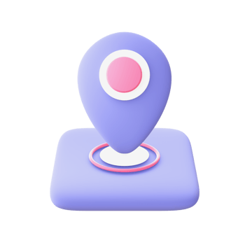 3d illustration icon of purple Map Pointer for UI UX web mobile apps social media ads design png