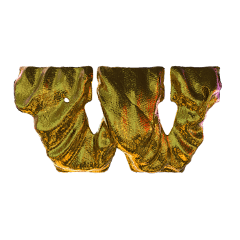 Letter W - Gold 3D letters.  For your graphics and digital arts needs. png