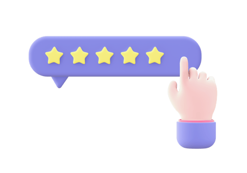3d illustration icon of purple review and feedback for UI UX web mobile apps social media ads design png