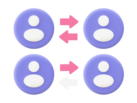 3d illustration icon of purple business people network Relation for UI UX web mobile apps social media ads design png