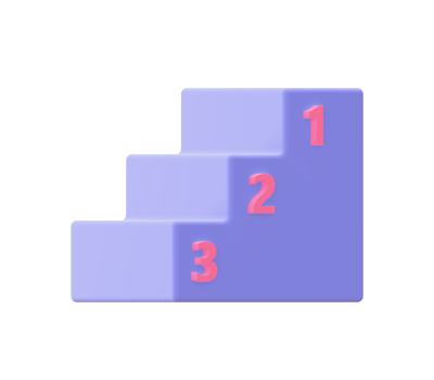 3d illustration icon of purple Ranking for UI UX web mobile apps social media ads design png