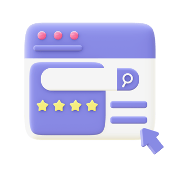 3d illustration icon of purple customer Review star for UI UX web mobile apps social media ads design png