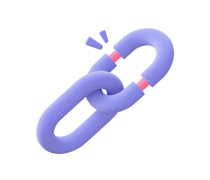 3d illustration icon of Simple purple Link for UI UX web mobile apps social media ads design png